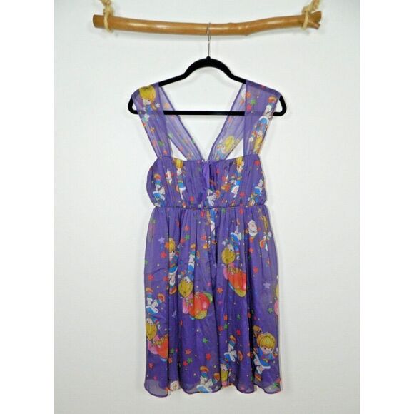 Unique‎ Vintage x Rainbow Brite Dress Size Medium 6/8 Purple Rainbow Night Print - Picture 10 of 15